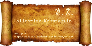Molitorisz Konstantin névjegykártya